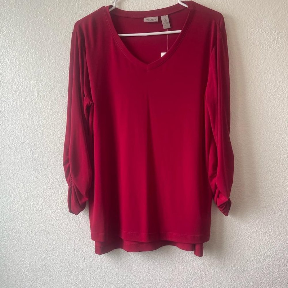Easywear by chicos Red shirt knit top